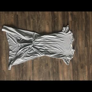 Aritzia grey tshirt dress front tie size xs